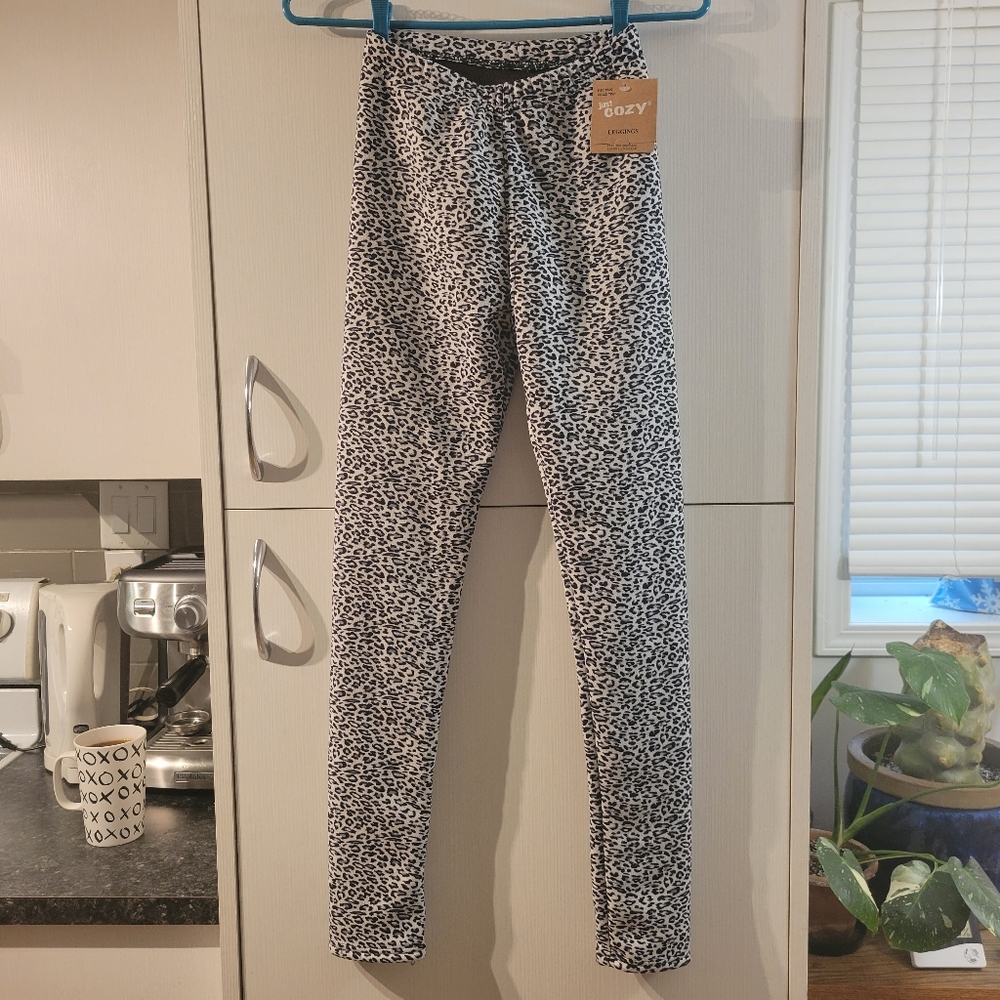 Just Cozy Leopard Print Fleece Lined Leggings
